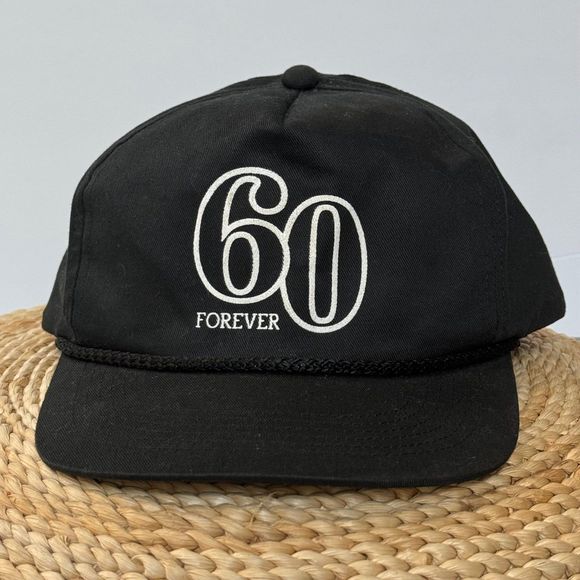 Vintage SnapBack Hat 60 Forever Black - Picture 1 of 5